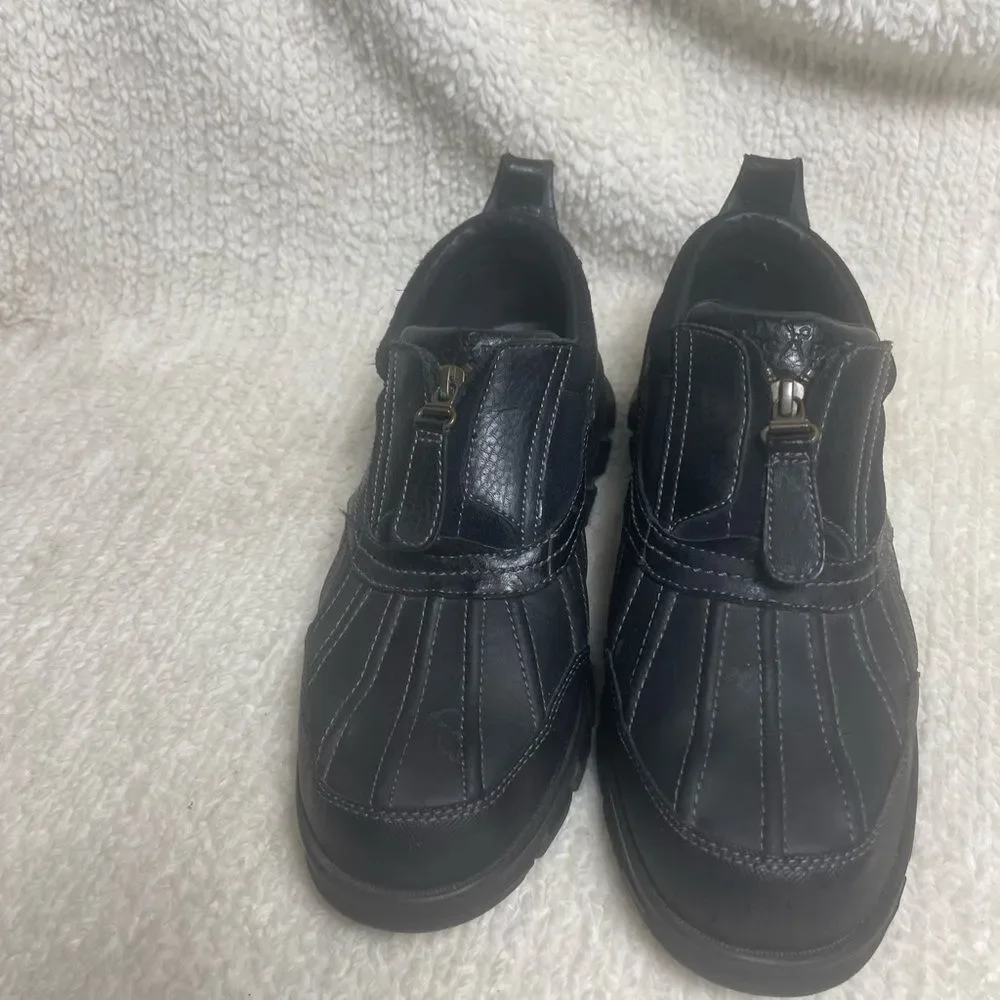 Marc Ecko Black Leather Men's Grierson Water Resistant Work Shoes SZ8.5.